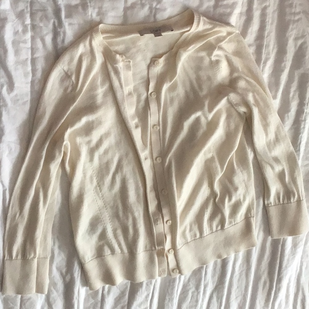 Loft White Cardigan